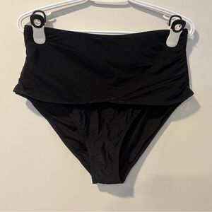 Cupshe Black High-Waist Bikini Bottoms With Sheer Detail NWT!